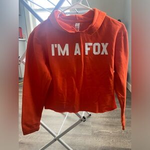“IM A FOX” crop top w/ears on hoodie Size XS